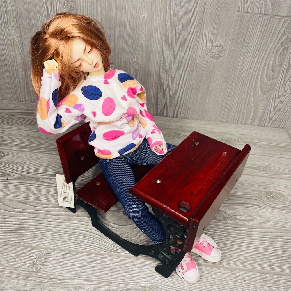 Nwt heirloom doll desk 18” or SD ball jointed doll size wooden desk furniture